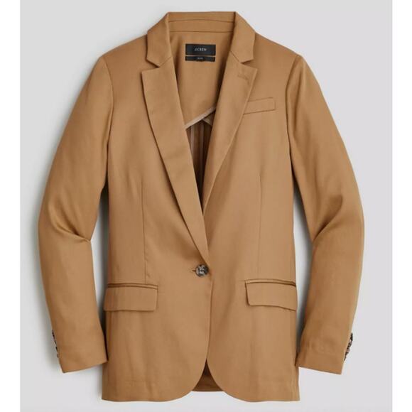 J. Crew Alfie‎ Gramercy twill Blazer Long Four Sleeve Button Size 2 - Picture 2 of 12